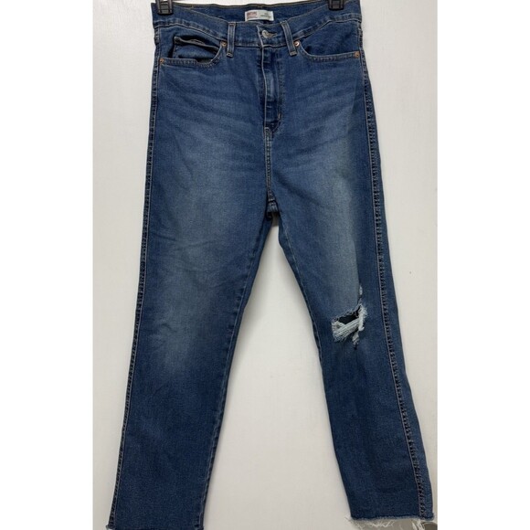 Signature Levi Strauss Heritage High-Rise Distressed Size 10 Fringe Hem - Picture 1 of 9